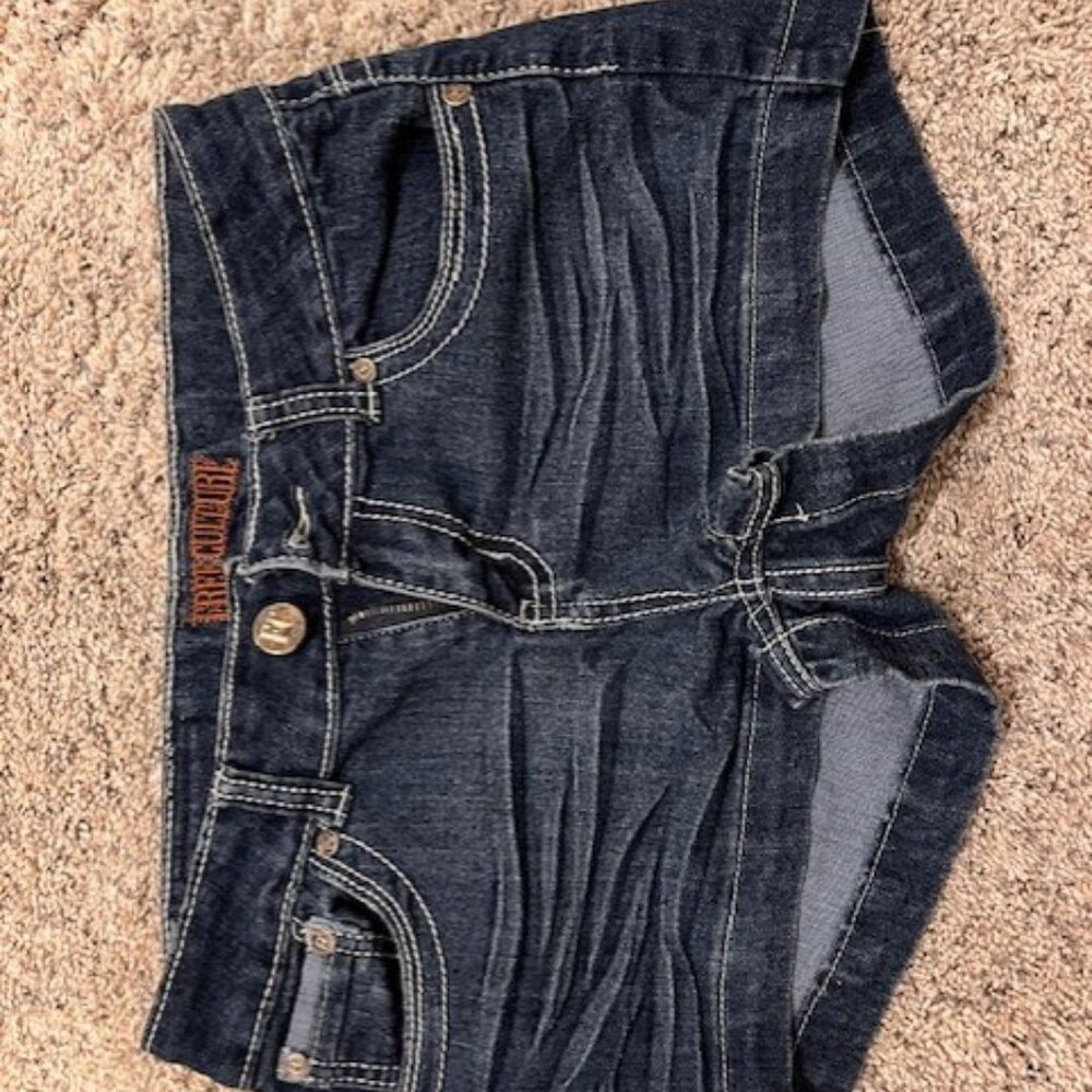 Free culture dark denim shorts excellent condition, size 7 juniors
